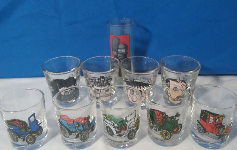 9 Vintage Collectables Shot Glasses