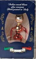 Vintage Italian Mouth Blown Glass Ornament Hand Painted Christmas Ornament