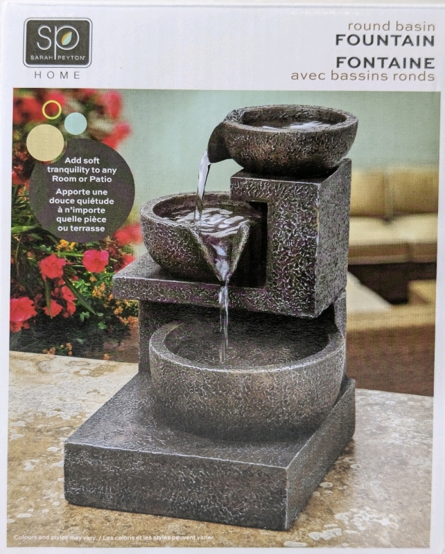 SP Home Round Basin Fountain. Battery Powered