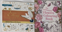 2 adult Colouring Books Jesus Calling Creative Coloring & Hand Kettering, The Enchanting Flowers Colouring Book *Jesus Calling One Page Coloured*