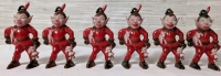 Rare Vintage Lot MCM Rosbro Hard Plastic Red And Green Elf/ Pixie Toy Maker *One Elf Pictured With A Broken Leaf*