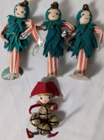 Vintage Christmas Decorations Lot 3 Christmas Tree Elves 1 Jingle Bell Elf
