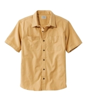 New L. L. Bean Sunwashed Canvas Shirt, Traditional Fit Short-Sleeve Shirt (Chamois) Size XL.