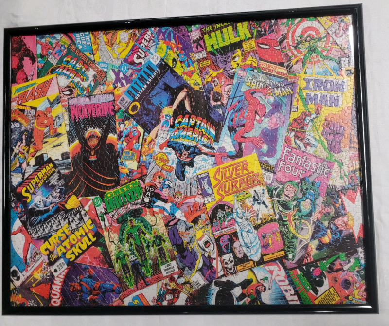 Framed Marvel / DC Comics 1000-Piece Puzzle Measures 31" &times; 24.5"