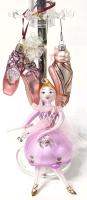 3 Gorgeous Handpainted Blown Glass Ballerina Christmas Ornaments | Up to 7.25" Tall