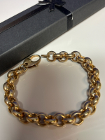 Chunky Chain Link Smooth Bracelet Statement Lobster Clasp 8 Inch
