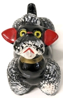 Kitschy & Fantastic Mid Century Modern Ceramic Japan Black Poodle Planter | 5" Tall