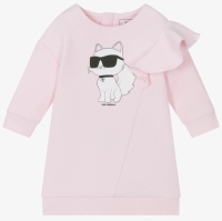 New Size 5Y / 108cm | KARL LAGERFELD KIDS Girls Pink Choupette Sweatshirt Dress
