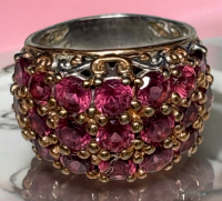925 Sterling Silver 3 Row Domed Ring NH Michael Valitutti
