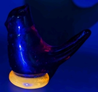 1988 Signed W. Ward CADMIUM Ruby Red Art Glass Cardinal Figure | 3.25" Tall