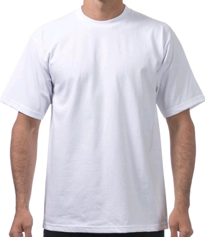 New | Proclub, Mens Size: Large | Heavy Weight Plain White T-Shirt