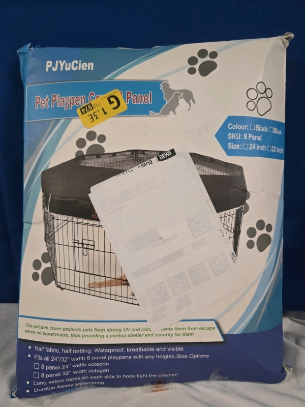 New | PJYuCien Pet Playpen Cover Panel | Fits All 24"/32" Width 8 Panel Playens With Any Height | 8 Panel 32" Width Octagon