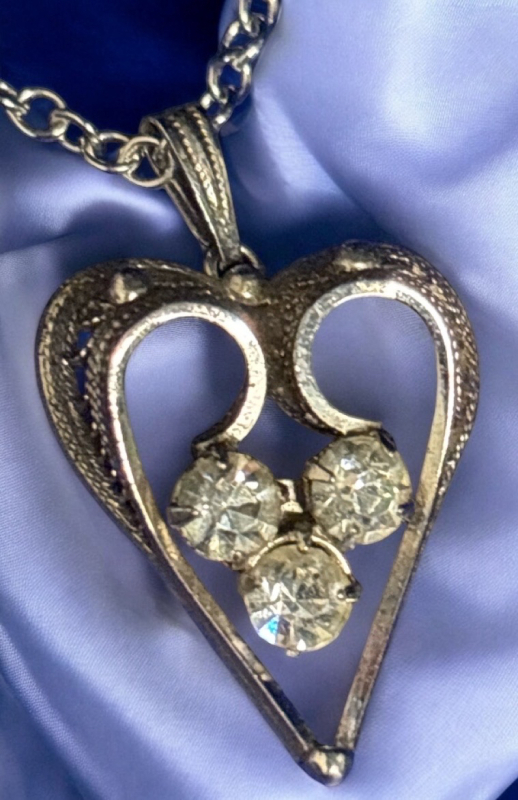 ESPO Flex Sterling CZ Filigree Heart Necklace