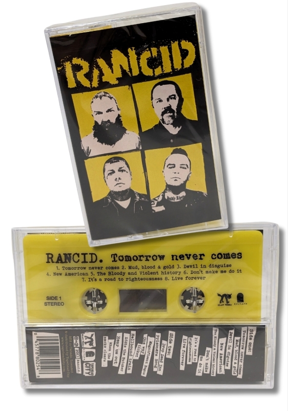 New RANCID Tomorrow Never Comes Cassette Tape: Limited Edition Yellow Version