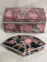 Floral/fruit Pattern Ceramic Trinket Boxes