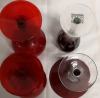 Ruby Red Glass Wine Glasses + Martini Glass - 4