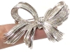 2 Large Silver Tone Ribbon Brooches Stamped Numerically (1803 + 5067) | Up to 2.75" Long - 4