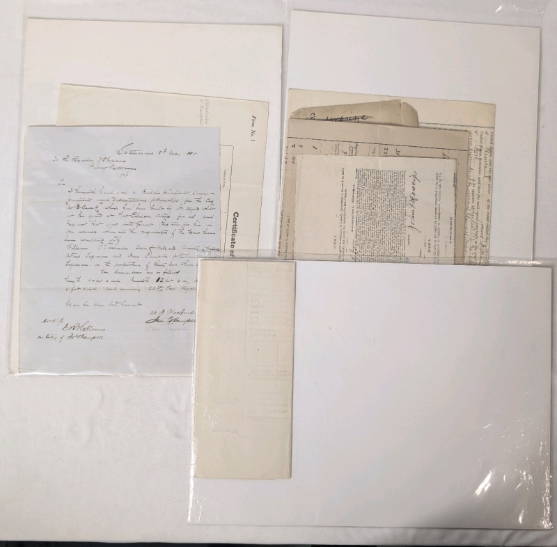 1882, 1885 & 1888 Certificate Of Surveys, Declaration Of Ownerships, Canada Customs Forms For Steam Tug "Enterprize", Steam Tug "A.B. Cook" Tug "Bruce" Niagara Region Nautical History