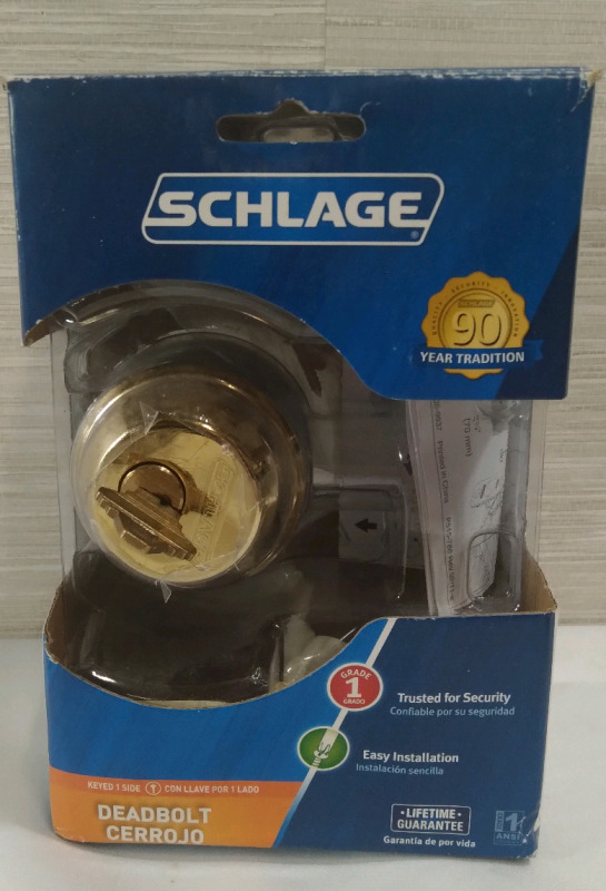 New Schlage Deadbolt Door Knob and Lock