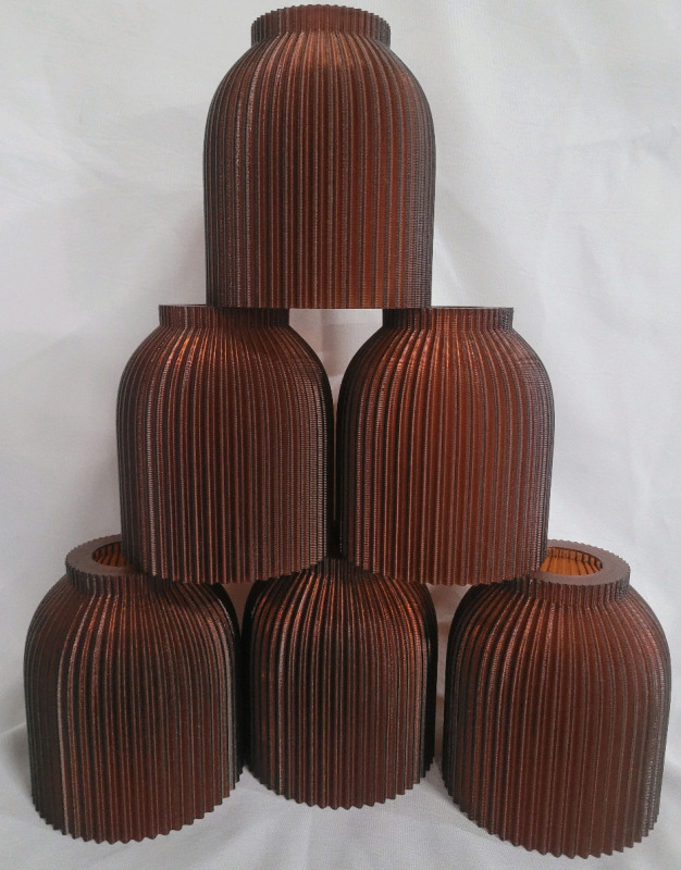 3Deco Studios MCM Style Plastic Amber Pendant lampshades , 6 Shades - New