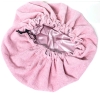 New Satin-Lined Terry Cloth Hair Bonnet w Drawstring at Back | One Size Fits Most Adults - 3