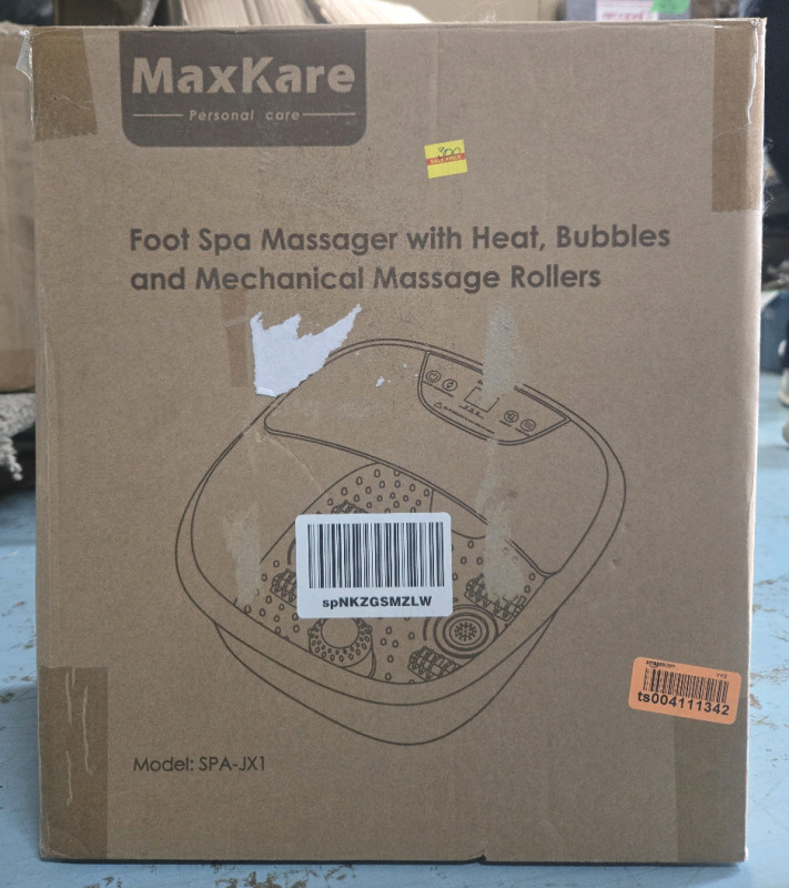 MaxKare | Foot Spa Massager With Heat, Bubbles & Mechanical Message Rollers | Model# SPA-JX1 * Retails For $49.99+ &