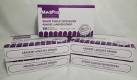 MedPro Wooden Tongue Depressors , 5 Boxes , 100 per Box , 500 Total - New