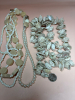 Bivalve Chunky Shell Necklace Faux Pearl Wrap + Expansion Bracelet Lovely Pierced Earrings - 6