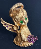 MYLU Harvest Angel Rhinestones Enamel Grapes Rare 1950s - 1960s - 2