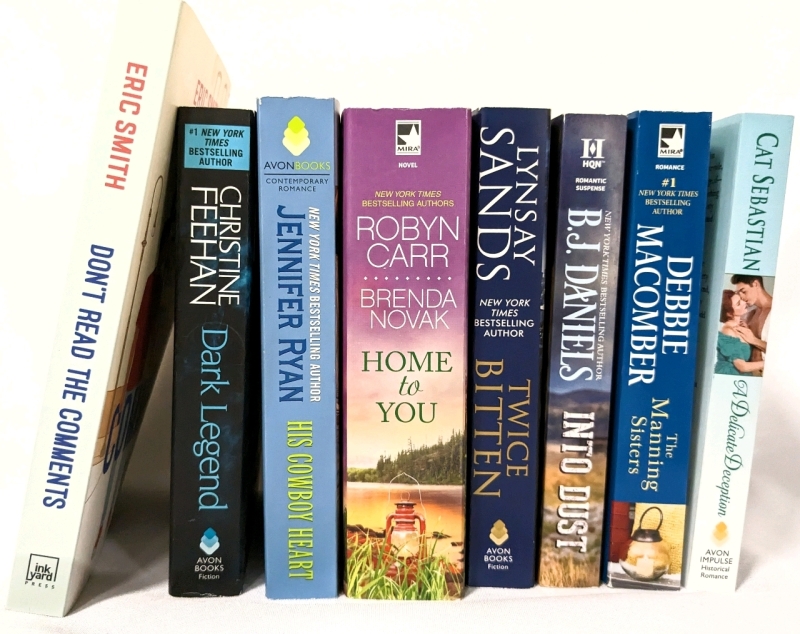 8 New Softcover Novels & Romance.