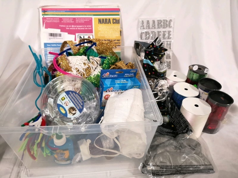 Large Lot of Craft Supplies and Party Decorations