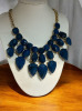 Teal Blue Opaque Crystal Necklace Two Blue Necklaces Drops - 3