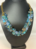 Teal Blue Opaque Crystal Necklace Two Blue Necklaces Drops - 5