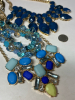 Teal Blue Opaque Crystal Necklace Two Blue Necklaces Drops - 6