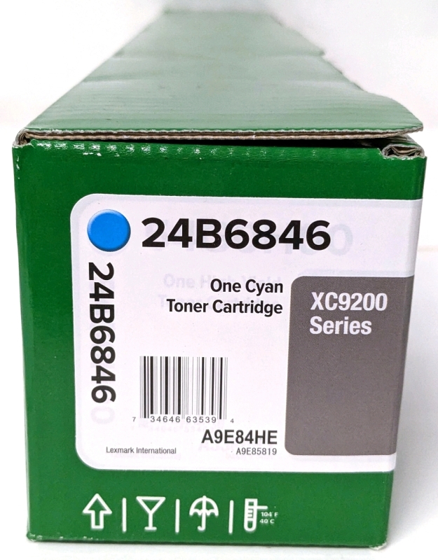 New Genuine Lexmark Unison XC9200 Series One Cyan Toner Cartridge 24B6846 / A9E85HE | Retails for Over $180