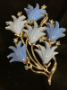 Blue Lucite Tulip Brooch Set Large brooch with earrings - 4