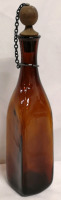 Amber Glass Bottle With Wooden Stopper