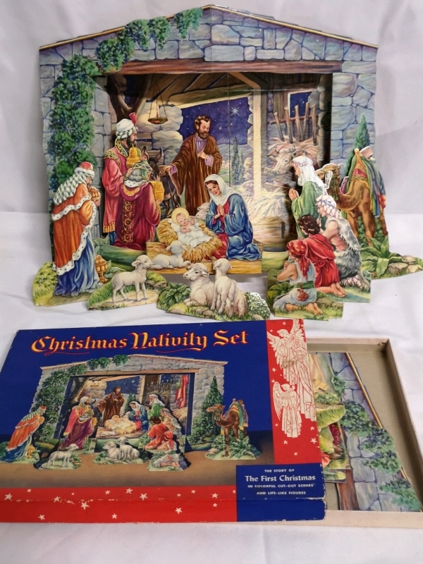 2 Vintage Christmas Nativity Sets - Complete