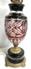 Beautiful Ruby Red Cut Glass Lamp Base 15" Tall - Working - 2