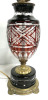 Beautiful Ruby Red Cut Glass Lamp Base 15" Tall - Working - 3