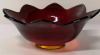 Unsigned Fenton Lotus Flower Ruby Red Amberina Glass Petal Bowl with CADMIUM Glows Under UV Light - 5