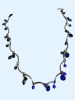 Rich Blue Purple AB Crystal Hexagonal Necklace Blue Bezel Necklace - 2