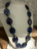 Rich Blue Purple AB Crystal Hexagonal Necklace Blue Bezel Necklace - 3