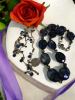 Rich Blue Purple AB Crystal Hexagonal Necklace Blue Bezel Necklace - 4