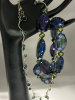 Rich Blue Purple AB Crystal Hexagonal Necklace Blue Bezel Necklace - 6