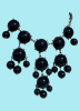 Black Chunky Glass Seed Bead Necklace Fabulous Black Cab Modern Drop Necklace - 3