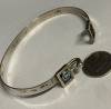 Sterling Silver Blue Topaz Buckle Bracelet - 4