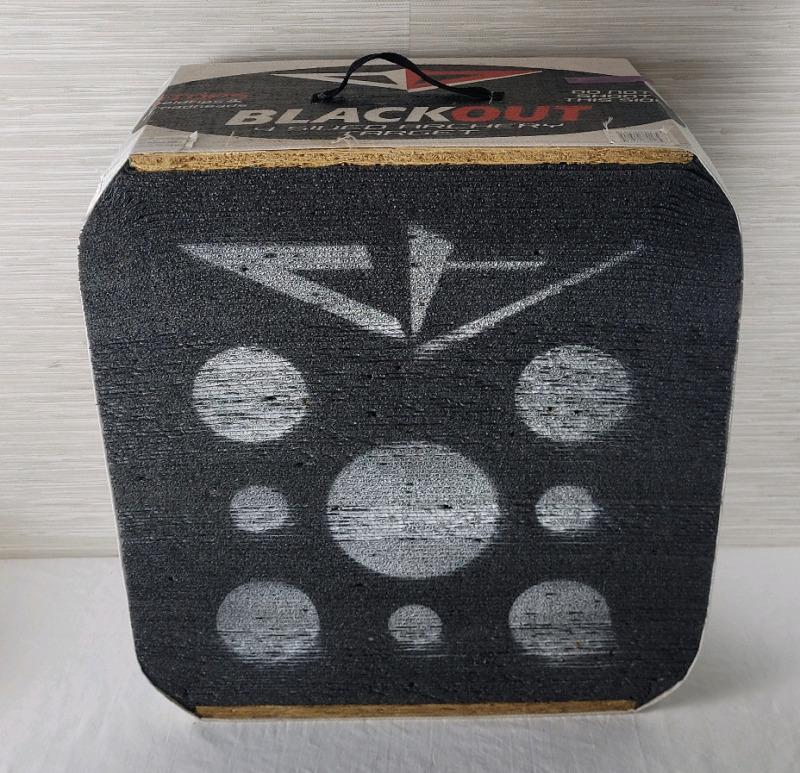 Blackout 4-Sided Archery Target . Measures 20.5"×21.5"10.5"