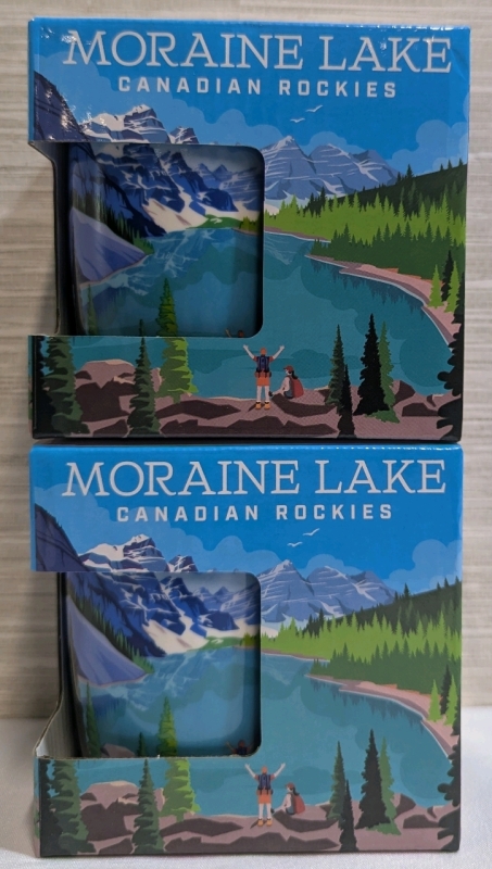 2 New: Moraine Lake 350ml Mugs - From Canadian Rockies Moraine Lake