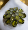 Stellar Green Tiered 3 Layered Brooch Glass